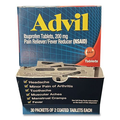 Image of Advil® 64008 Ibuprofen Tablets Refill Packs, Two-Pack, 30/Box