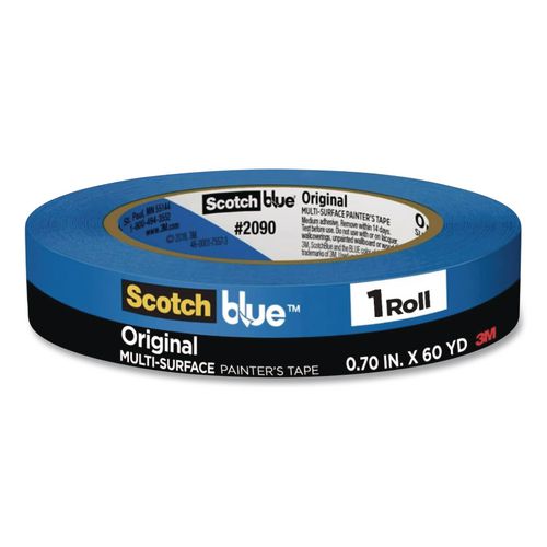 Image of ScotchBlue Original Multi-Surface Painter's Tape, 3" Core, 0.70" X 60 Yds, Blue