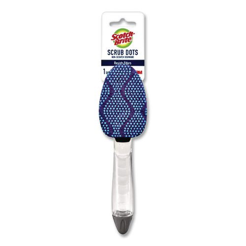 Image of Scotch-Brite® 690-4 Scrub Dots Non-Scratch Dishwand, Blue, 4/Box