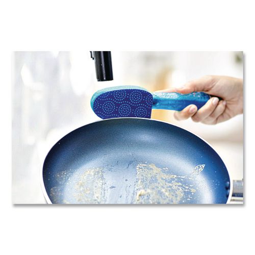 Image of Scotch-Brite® 690-4 Scrub Dots Non-Scratch Dishwand, Blue, 4/Box