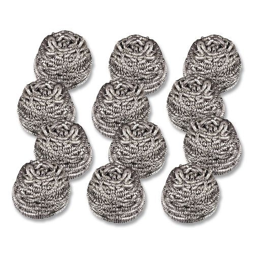 Image of Scotch-Brite® 84 Stainless Steel Scrubber, Silver, 12/carton