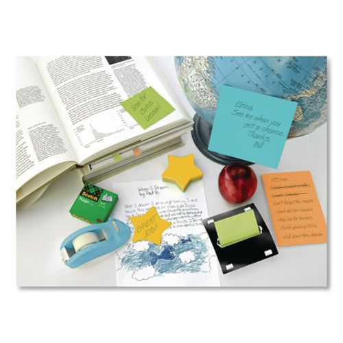 Image of Post-it® Notes 7350-STR Die-Cut Star Shaped Notepads, 2.6" x 2.6", Assorted Colors, 75 Sheets/Pad, 2 Pads/Pack