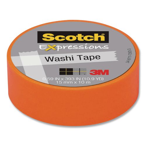 Image of Scotch® C314-ORG Expressions Washi Tape, 1.25" Core, 0.59" X 32.75 Ft, Orange