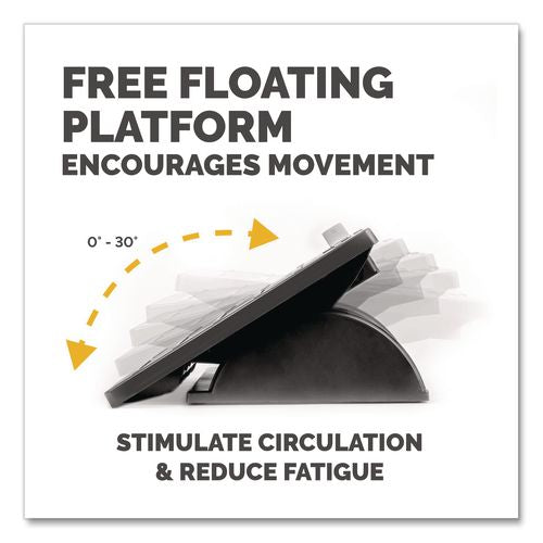 Image of FellowesÂ® Adjustable Locking Footrest with Microban, 17.5w x 13.13d x 4.13 to 5.63h, Black/Silver