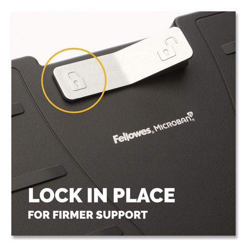 Image of FellowesÂ® Adjustable Locking Footrest with Microban, 17.5w x 13.13d x 4.13 to 5.63h, Black/Silver