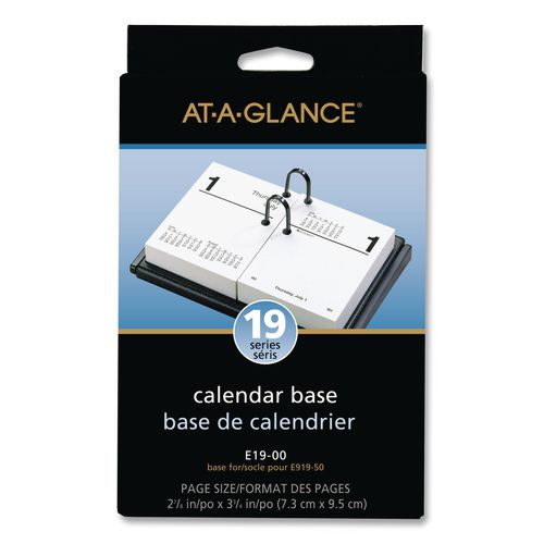 Image of AT-A-GLANCE® E19-00 Desk Calendar Base for Loose-Leaf Refill, 2 Rings, 3" x 3.75", Black