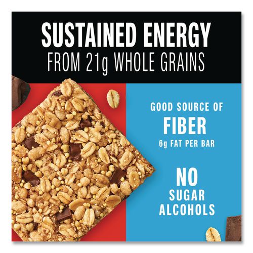 Image of KIND 67074 Healthy Grains Energy Dark Chocolate Chunk Bars, 1.4 oz Bar, 10/Box