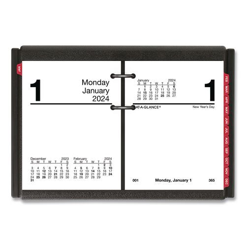 Image of AT-A-GLANCE® E19-00 Desk Calendar Base for Loose-Leaf Refill, 2 Rings, 3" x 3.75", Black