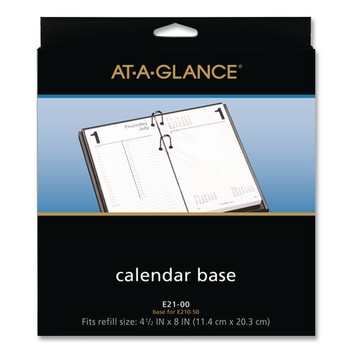 Image of AT-A-GLANCE® E21-00 Desk Calendar Base for Loose-Leaf Refill, 2 Rings, 4.5" x 8", Black