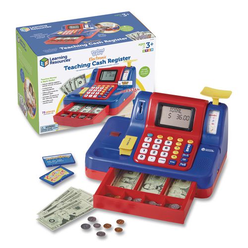 Image of Learning Resources® LER2690 Teaching Cash Register, Pre-K to K, 73 Pieces