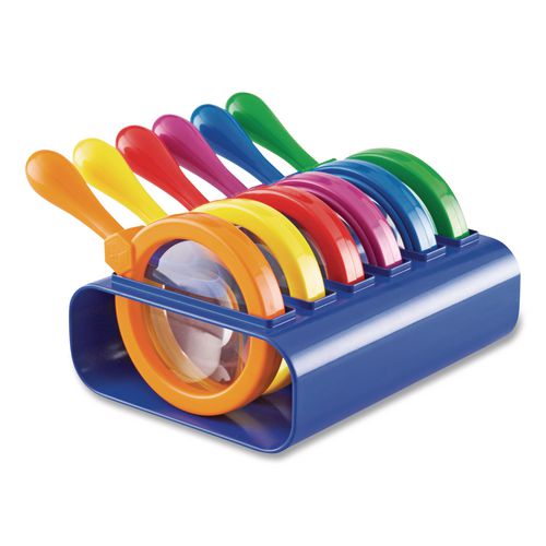 Image of Learning Resources® LER2884 Primary Science Jumbo Magnifiers with Stand, Ages 3 and Up, 4.5x, Plastic Lens, 4.5" dia, 6/Set