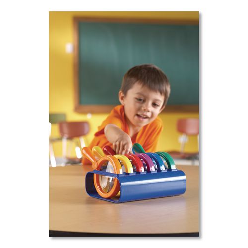 Image of Learning Resources® LER2884 Primary Science Jumbo Magnifiers with Stand, Ages 3 and Up, 4.5x, Plastic Lens, 4.5" dia, 6/Set