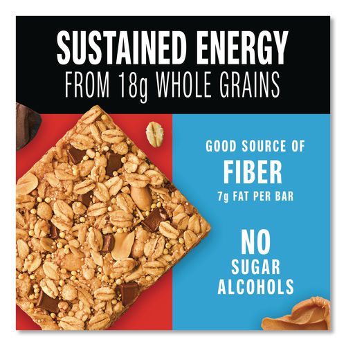 Image of KIND 67075 Healthy Grains Energy Peanut Butter Dark Chocolate Bars, 1.4 oz Bar, 10/Box