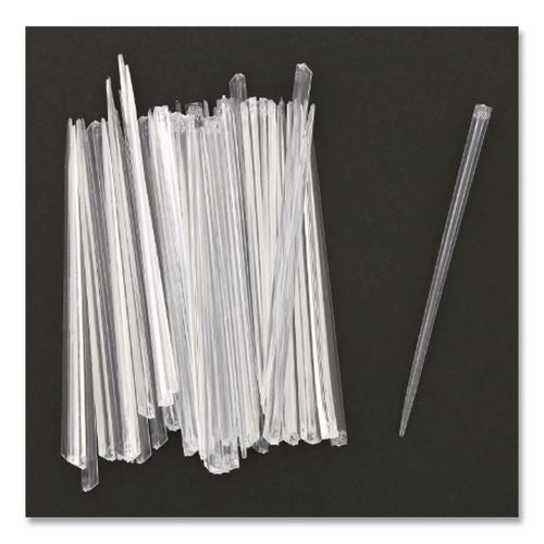 Image of AmerCareRoyal® RP149-4C Prism Picks, Plastic, 4", Clear, 500/Box, 5 Boxes/Carton