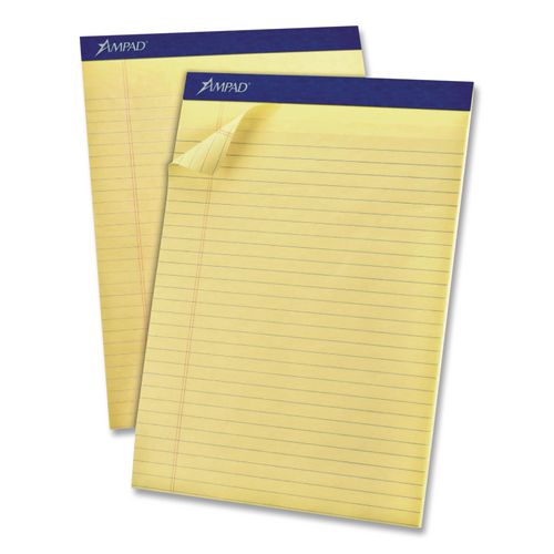 Image of Ampad® 20-215 Legal Ruled Pads, Narrow Rule, (50) Canary Yellow 8.5 x 11 Sheets, 4/Pack