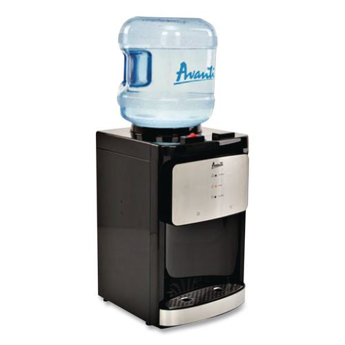Image of Avanti WDT40Q3S-IS Counter Top Thermoelectric Hot and Cold Water Dispenser, 3 gal to 5 gal, 12 x 13 x 20, Black/Stainless Steel