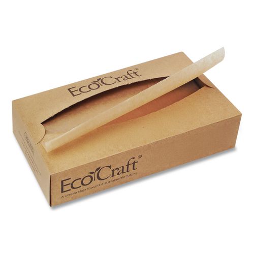 Image of Bagcraft 10001 Ecocraft Interfolded Dry Wax Deli Sheets, 6 X 10.75, Natural, 1,000/box, 10 Boxes/carton