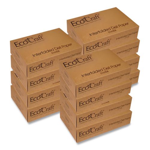 Image of Bagcraft 16008 Ecocraft Interfolded Soy Wax Deli Sheets, 8 X 10.75, 500/box, 12 Boxes/carton