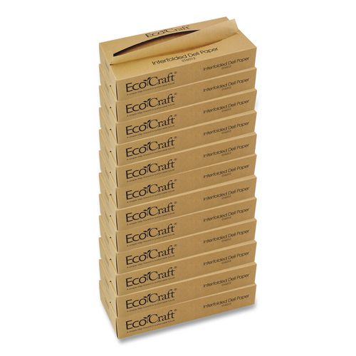 Image of Bagcraft 16012 Ecocraft Interfolded Soy Wax Deli Sheets, 12 X 10.75, 500/box, 12 Boxes/carton