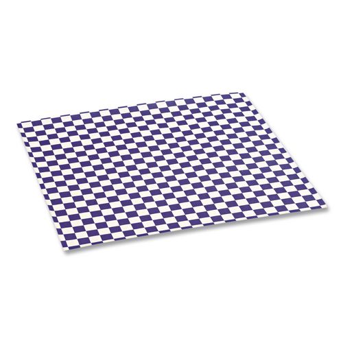 Image of Bagcraft P057850 Grease-Resistant Paper Wraps And Liners, 12 X 12, Blue Check, 1,000/box, 5 Boxes/carton