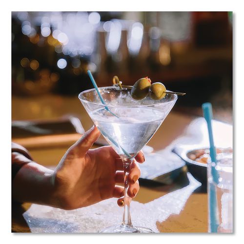 Image of phade 511181 Marine Biodegradable Stir Straws, 5", PHA, Ocean Blue, 1,000/BX, 6 Boxes/Carton