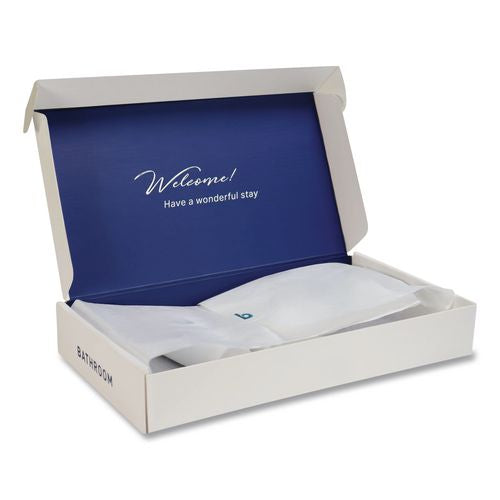 Image of Boardwalk® AMENKITLA Amenities Kit, Mouth Rinse, Toothbrush, Toothpaste, Body Wash, Shampoo, Low Allergen, 12 Kits/Carton