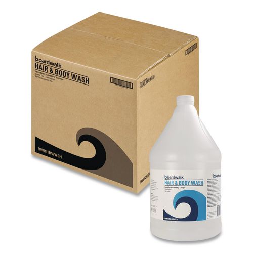 Image of Boardwalk® HBWASH Hair and Body Wash, Green Tea Lemongrass Scent, 1 gal Bottle, 4/Carton