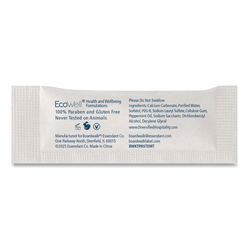 Image of Boardwalk® TPASTEMT Toothpaste, Peppermint, 0.15 oz Sachet, 1,000/Carton
