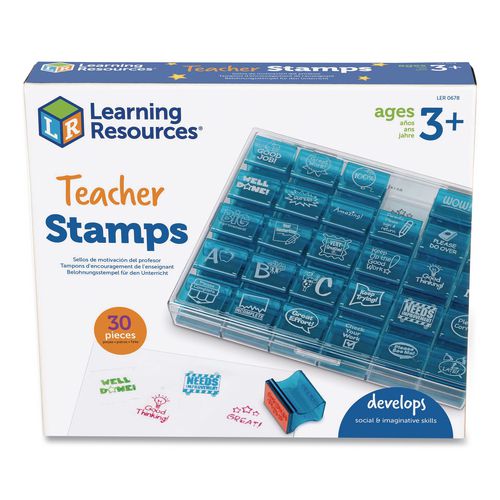 Image of Learning Resources® LER0678 Teacher Stamps, Assorted Messages, 1.5" x 1.5", 30 Stamps