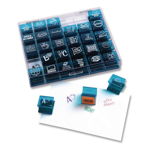 Image of Learning Resources® LER0678 Teacher Stamps, Assorted Messages, 1.5" x 1.5", 30 Stamps