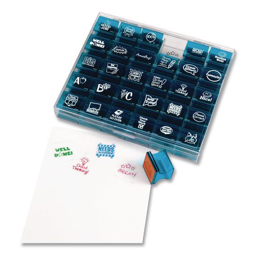 Image of Learning Resources® LER0678 Teacher Stamps, Assorted Messages, 1.5" x 1.5", 30 Stamps