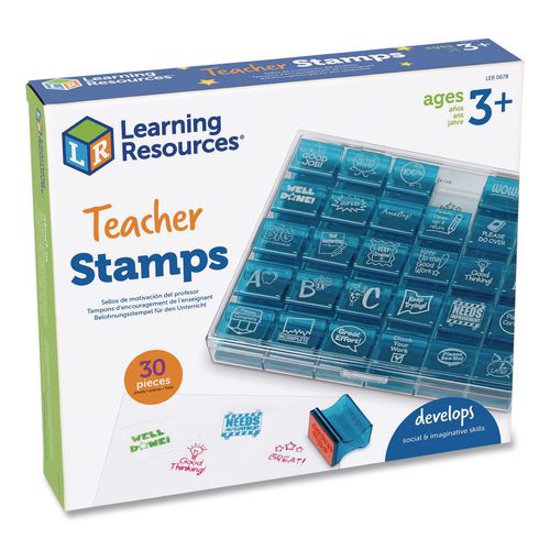 Image of Learning Resources® LER0678 Teacher Stamps, Assorted Messages, 1.5" x 1.5", 30 Stamps