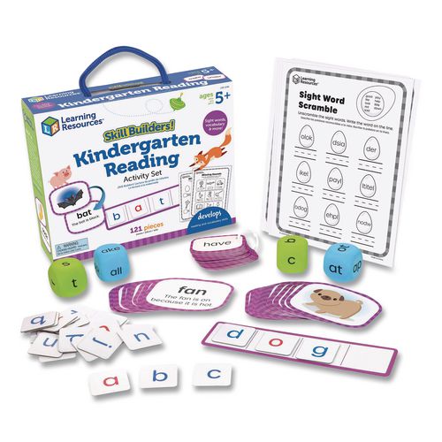 Image of Learning Resources® LER1246 Skill Builders! Kindergarten Reading Activity Set, Grades K to 1, 121 Pieces