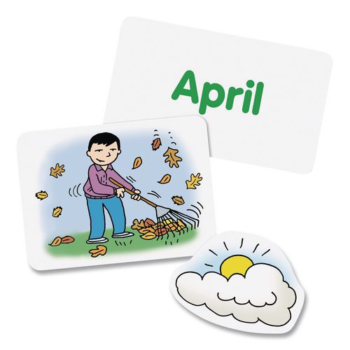 Image of Learning Resources® LER2418 Calendar and Weather Pocket Chart, 46 Pockets, 14.7 x 32.2, Blue, 136 Cards