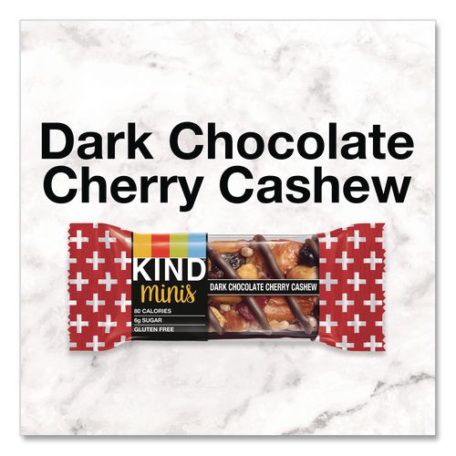 Image of KIND 43012 Minis Peanut Butter Dark Chocolate and Dark Chocolate Cherry Cashew Variety Pack, 0.74 oz Bar, 20/Box