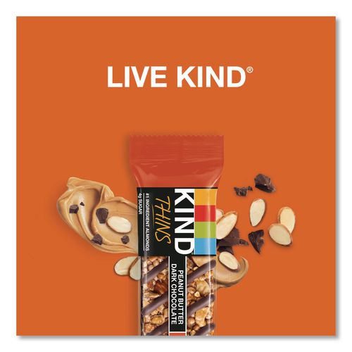 Image of KIND 41891 Thins Peanut Butter Dark Chocolate and Dark Chocolate Cherry Cashew Variety Pack, 0.74 oz Bar, 20/Box