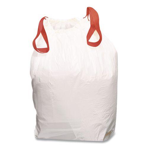 Image of Handi-Bag® 1516848 Drawstring Kitchen Bags, 13 gal, 24" x 27.38", White, 50/Box