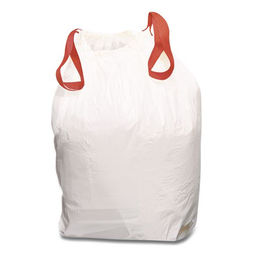 Image of Handi-Bag® 1516848 Drawstring Kitchen Bags, 13 gal, 24" x 27.4", White, 50 Bags/Box, 6 Boxes/Carton