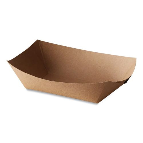 Image of Bagcraft 300697 EcoCraft Food Trays, 2 lb Capacity, 6.5 x 1.63 x 1.63, Natural, Paper, 1,000/Carton