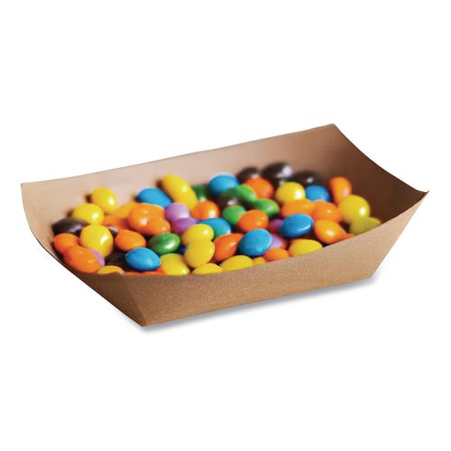 Image of Bagcraft 300697 EcoCraft Food Trays, 2 lb Capacity, 6.5 x 1.63 x 1.63, Natural, Paper, 1,000/Carton