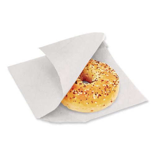 Image of Bagcraft 300421 Dubl Open Single-Serve Bags, 7" x 0.75" x 6.75", White, 8,000/Carton