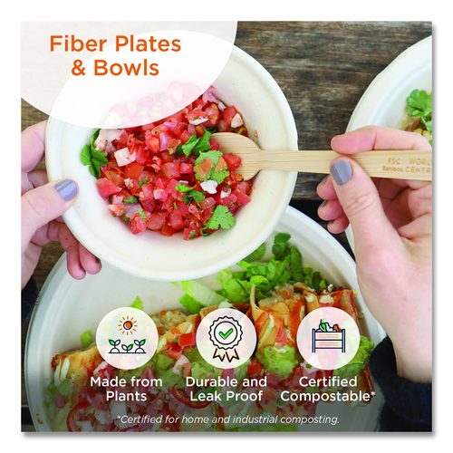 Image of World Centric® Fiber Plates, Paper, 9.1" dia, Natural, 1,000/Carton