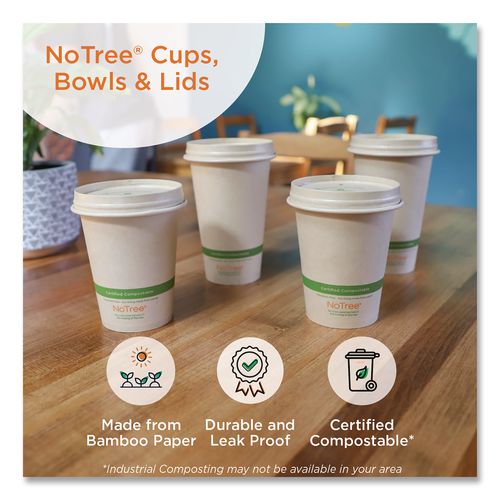 Image of World Centric® No Tree Wide Paper Bowls, 32 oz, 5.9" Diameter x 3.1" h, Natural, Sugarcane, 300/Carton
