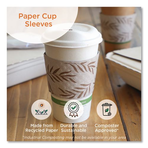 Image of World Centric® SLPALG Hot Cup Sleeves, Fits 10, 12, 16, 20 Oz Cups, Natural, 1,000/carton