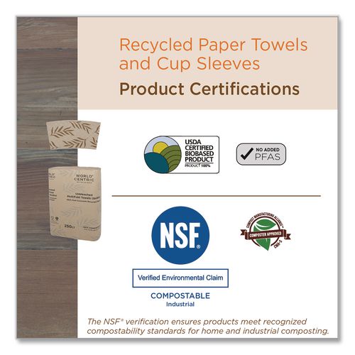 Image of World Centric® SLPALG Hot Cup Sleeves, Fits 10, 12, 16, 20 Oz Cups, Natural, 1,000/carton