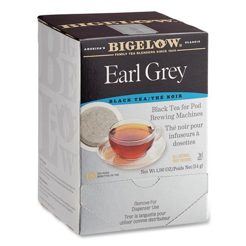 Image of Bigelow® RCB08906 Earl Grey Black Tea Pods, 1.90 Oz, 18/box