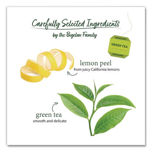 Image of Bigelow® RCB10346 Green Tea With Lemon, Lemon, 0.34 Lbs, 28/box