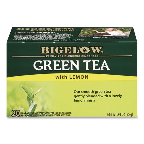 Image of Bigelow® RCB10346 Green Tea With Lemon, Lemon, 0.34 Lbs, 28/box