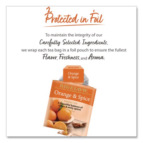 Image of Bigelow® RCB00398 Orange And Spice Herbal Tea, 28/box