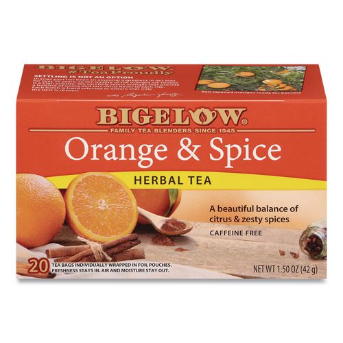 Image of Bigelow® RCB00398 Orange And Spice Herbal Tea, 28/box